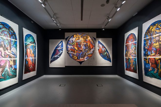 Vue de l’exposition au BAM, à Mons, Gérard Garouste