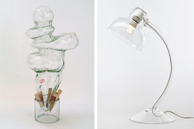 De gauche à droite : « Marseille Template #15 » (2004-2006) Terry Winters et lampe de bureau signée Philippe Parreno (1997)