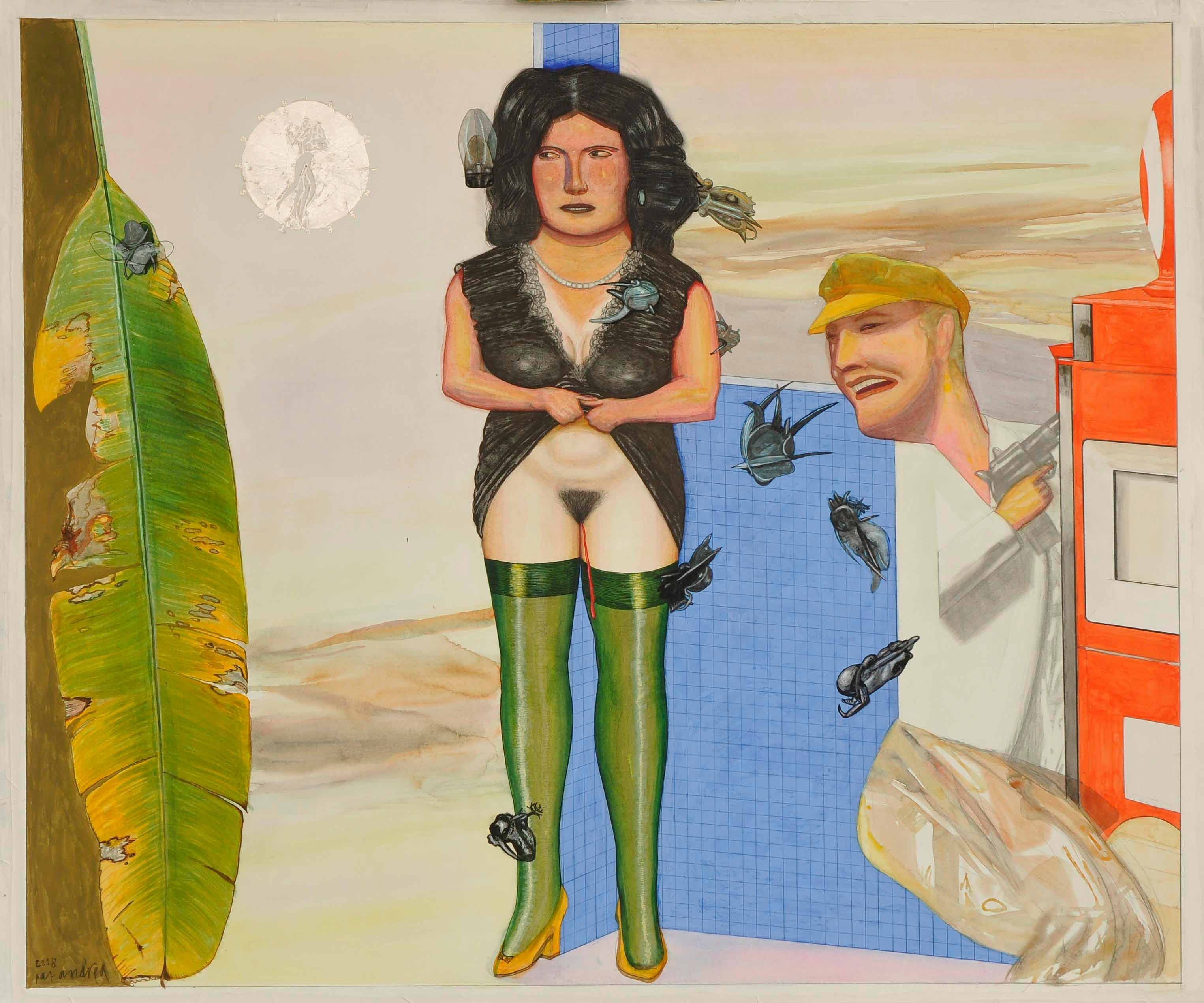 Zumbido de insectos, technique mixte sur papier @(160 x 180 cm)